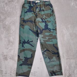 Baldwin Pants Mens Small Army Green Brown Camouflage Ripstop Elastic Waist